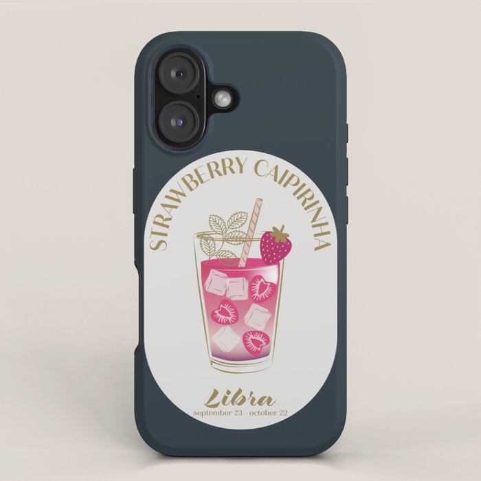 Strawberry Caipirinha Cocktail Zodiac Sign iPhone Case Gallery Image 1