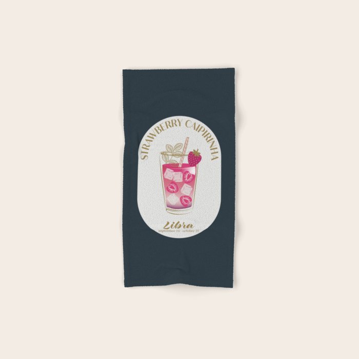 Strawberry Caipirinha Cocktail Zodiac Sign Bath Towel Gallery Image 1