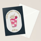 Strawberry Caipirinha Cocktail Zodiac Sign Stationery Card Gallery Image 2