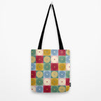 Retro Flowers Check Pattern XX Tote Bag Gallery Image 2