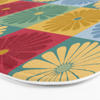 Retro Flowers Check Pattern XX Bath Mat Gallery Image 3