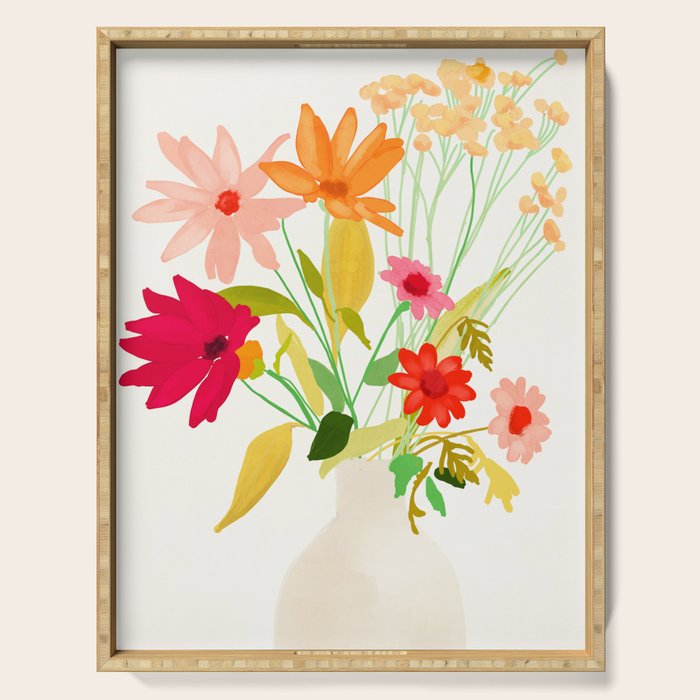 Bouquet of Flowers 3 Serving Tray Gallery Image 1