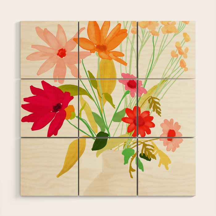 Bouquet of Flowers 3 Wood Wall Art Gallery Image 1