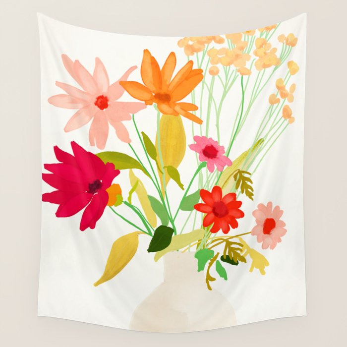 Bouquet of Flowers 3 Wall Tapestry Gallery Image 1