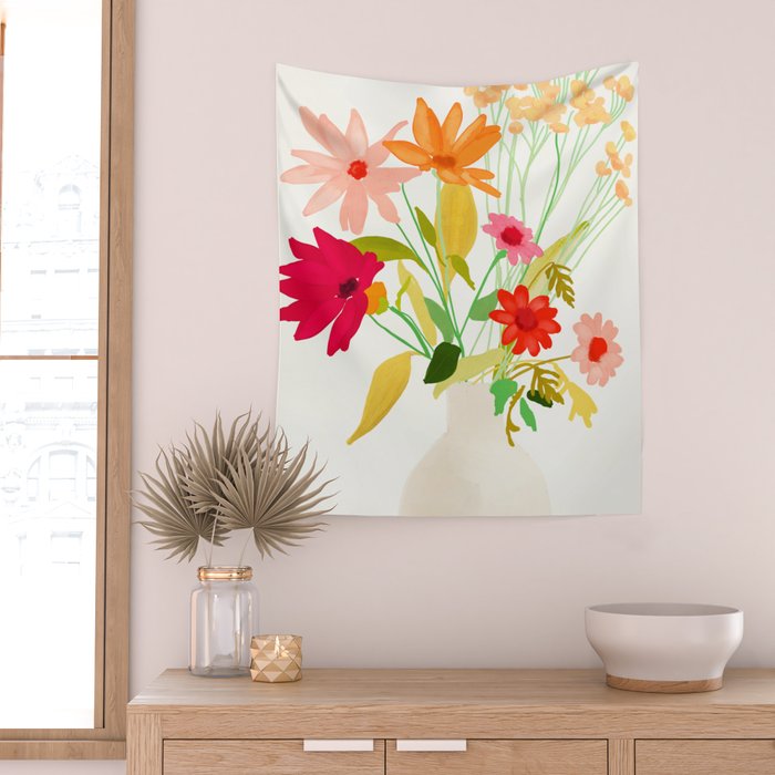 Bouquet of Flowers 3 Wall Tapestry Gallery Image 2