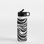Black and white zebra stripe pattern Water Bottle Gallery Image 1