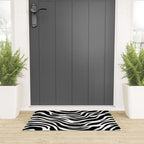 Black and white zebra stripe pattern Welcome Mat Gallery Image 3