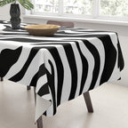 Black and white zebra stripe pattern Tablecloth Gallery Image 3