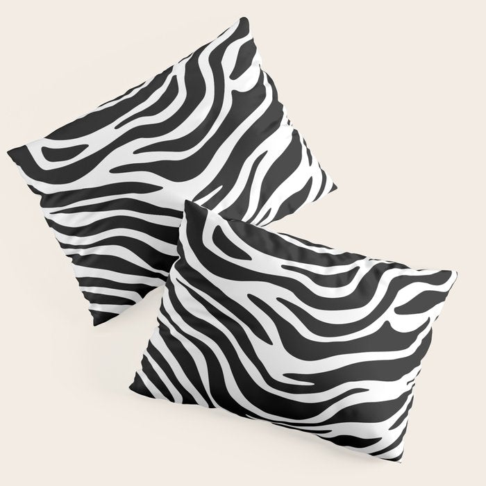Black and white zebra stripe pattern Pillow Sham Gallery Image 1