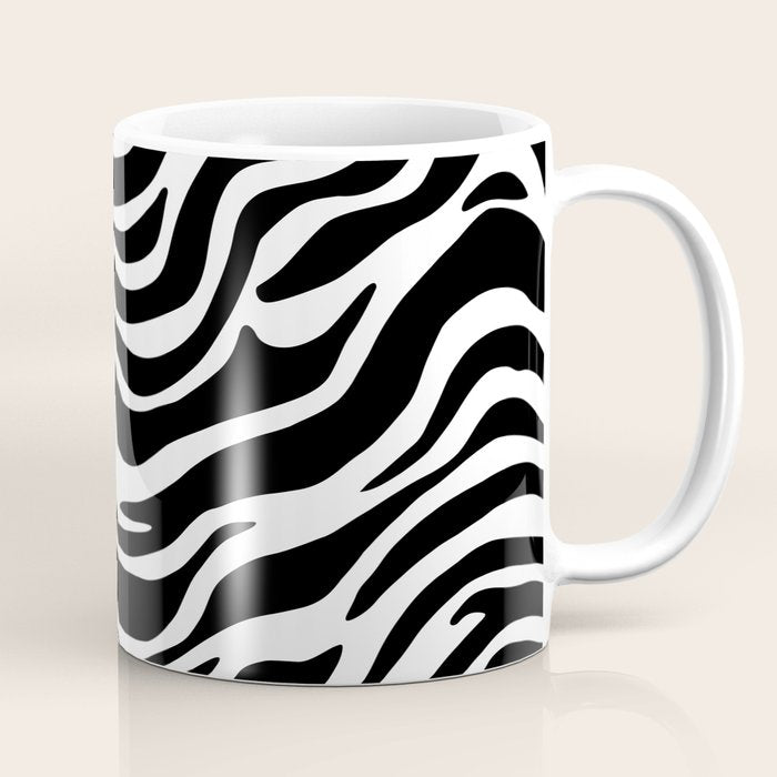 Black and white zebra stripe pattern Coffee Mug Gallery Image 1