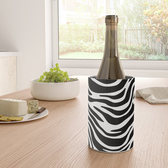 Black and white zebra stripe pattern Wine Chiller Gallery Image 4