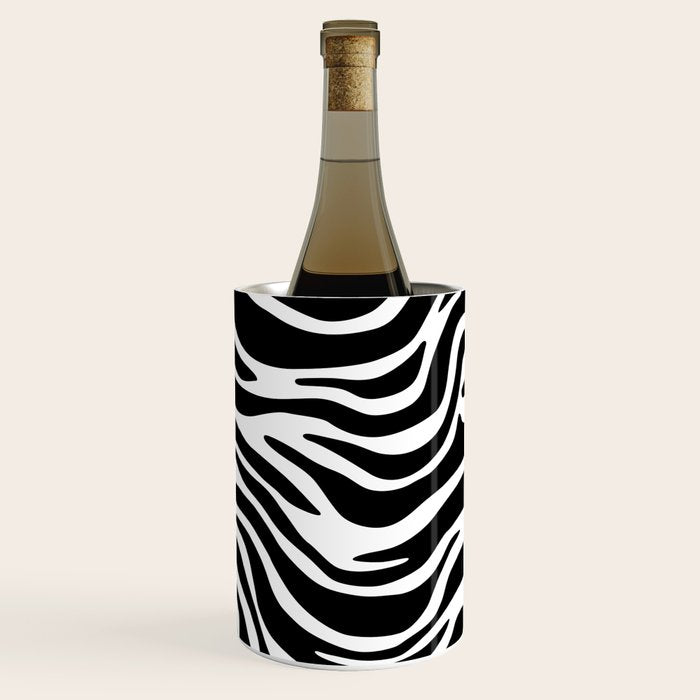 Black and white zebra stripe pattern Wine Chiller Gallery Image 1