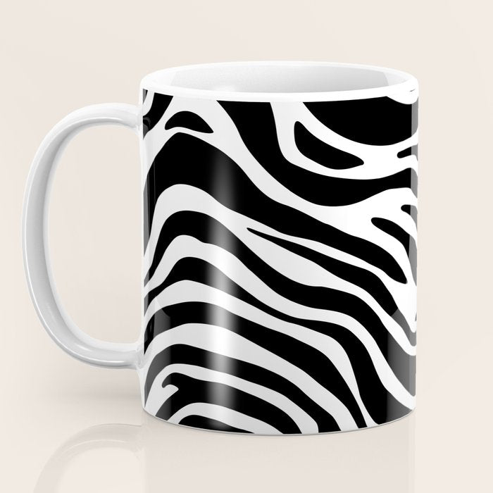 Black and white zebra stripe pattern Coffee Mug Gallery Image 3