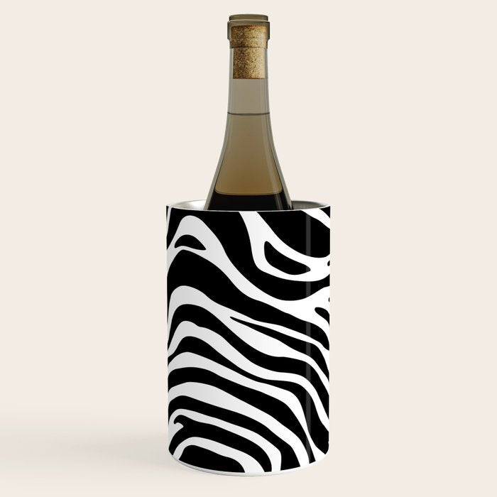 Black and white zebra stripe pattern Wine Chiller Gallery Image 2