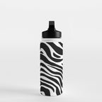Black and white zebra stripe pattern Water Bottle Gallery Image 3