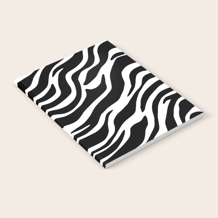 Black and white zebra stripe pattern Notebook Gallery Image 2