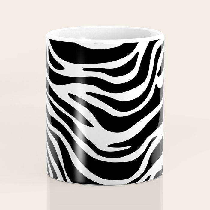 Black and white zebra stripe pattern Coffee Mug Gallery Image 4