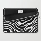 Black and white zebra stripe pattern Laptop Sleeve Gallery Image 2