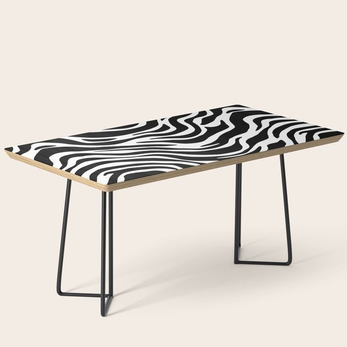 Black and white zebra stripe pattern Coffee Table Gallery Image 1
