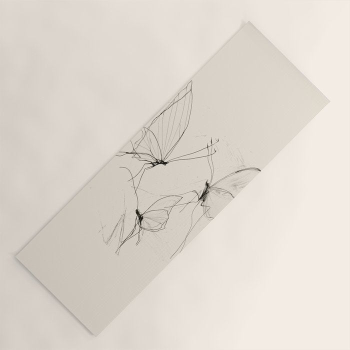 Minimal Butterfly Sketch Yoga Mat Gallery Image 1