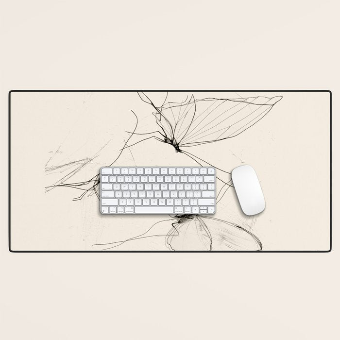 Minimal Butterfly Sketch Desk Mat Gallery Image 1