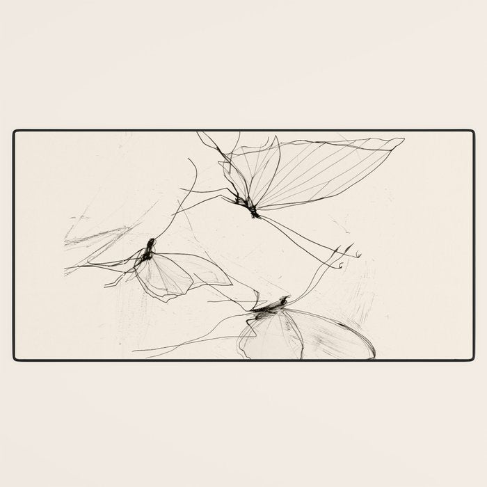 Minimal Butterfly Sketch Desk Mat Gallery Image 3
