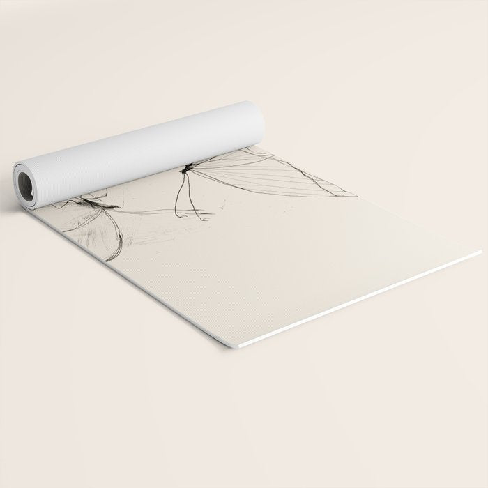 Minimal Butterfly Sketch Yoga Mat Gallery Image 2