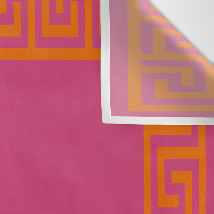 Pink Greek Key Print Wall Tapestry Gallery Image 3