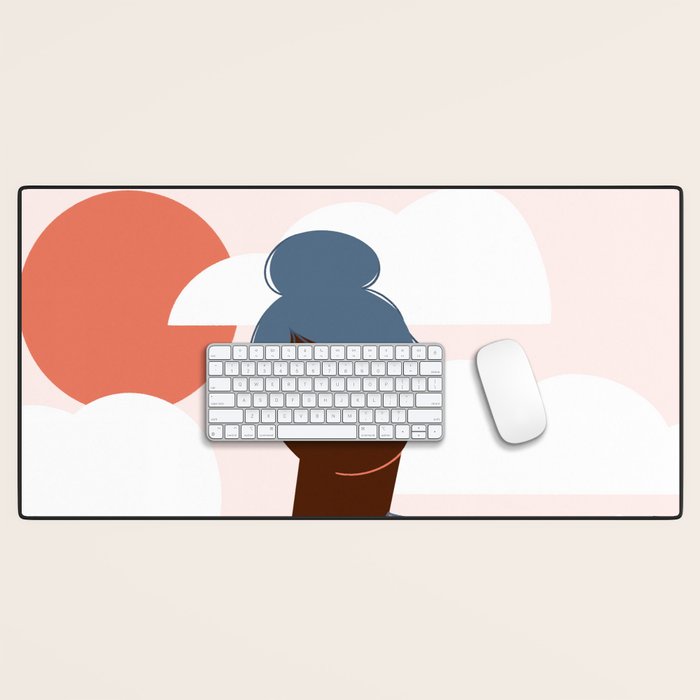 Abstract Woman - Messy Bun Desk Mat Gallery Image 1