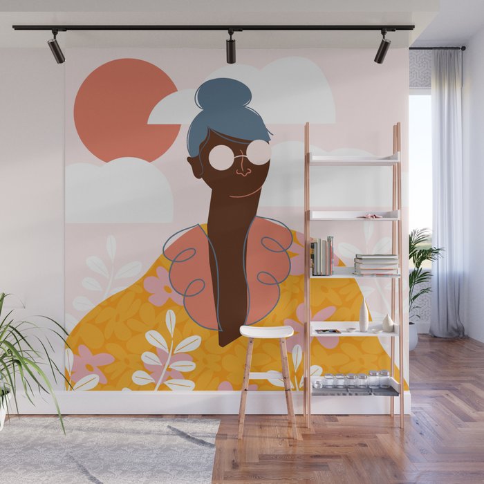 Abstract Woman - Messy Bun Wall Mural Gallery Image 1