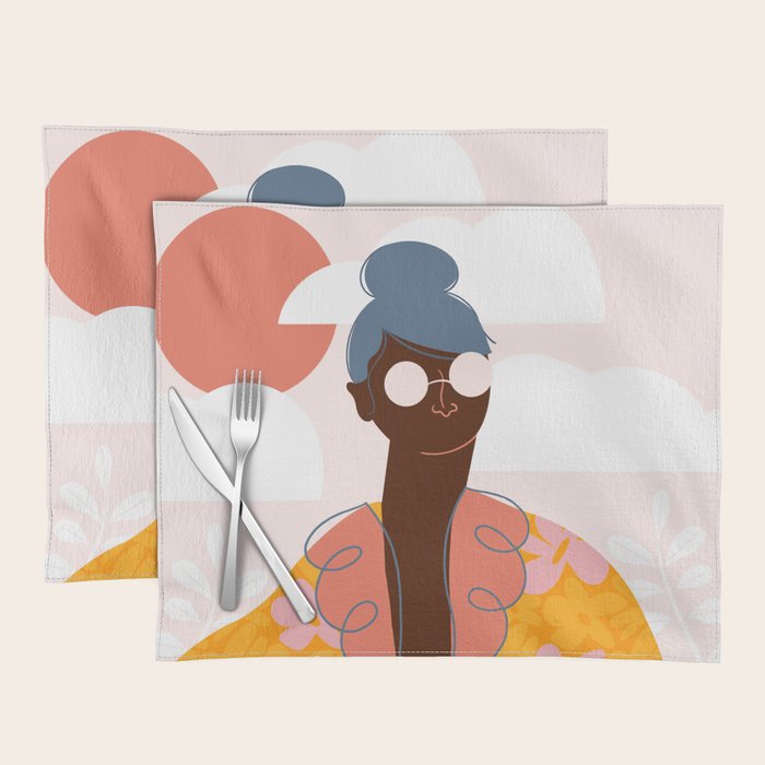 Abstract Woman - Messy Bun Placemat Gallery Image 1