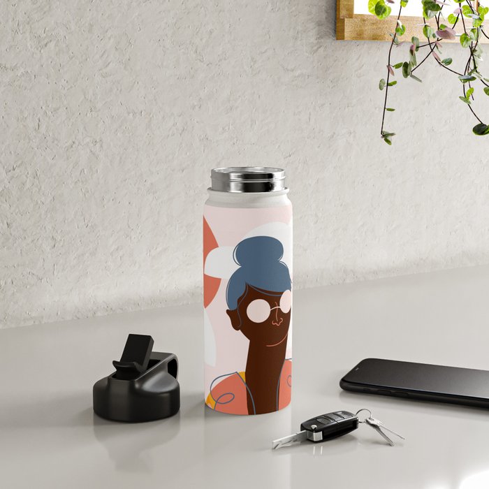 Abstract Woman - Messy Bun Water Bottle Gallery Image 4