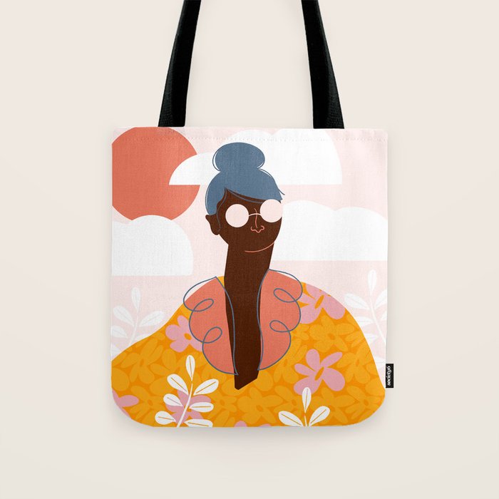 Abstract Woman - Messy Bun Tote Bag Gallery Image 1