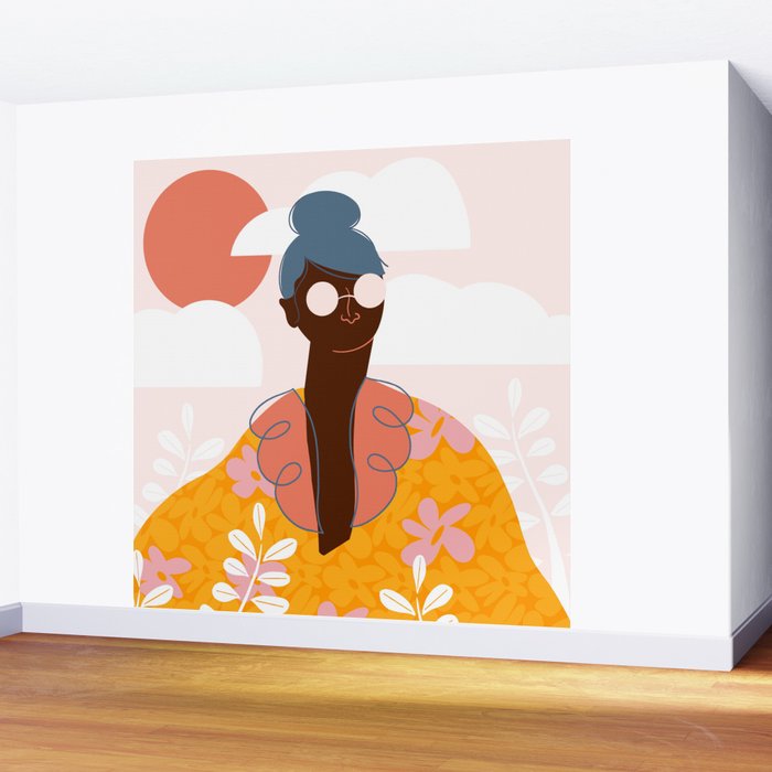 Abstract Woman - Messy Bun Wall Mural Gallery Image 2
