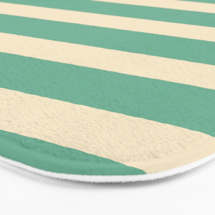 Simple Stripes Pattern - Light Green Bath Mat Gallery Image 3
