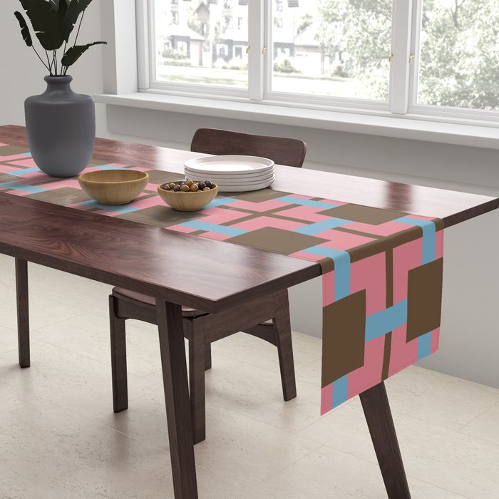Geometric Warm Revival Block Table Runner Gallery Image 2