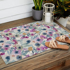 Abby Watercolor Florals Outdoor Rug Gallery Image 2