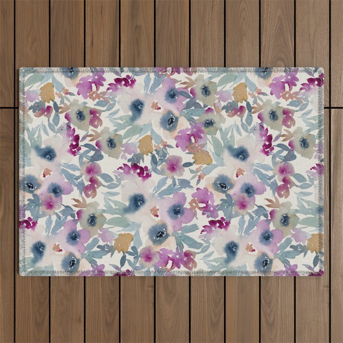 Abby Watercolor Florals Outdoor Rug Gallery Image 1