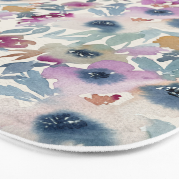 Abby Watercolor Florals Bath Mat Gallery Image 3