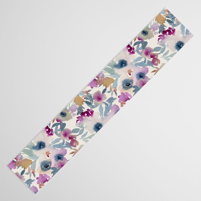 Abby Watercolor Florals Table Runner Gallery Image 3