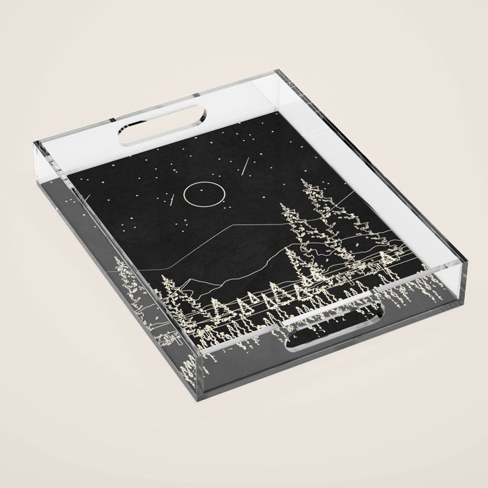 Night Forest Linescape Acrylic Tray Gallery Image 1