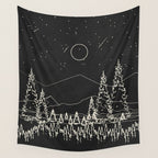 Night Forest Linescape Wall Tapestry Gallery Image 4