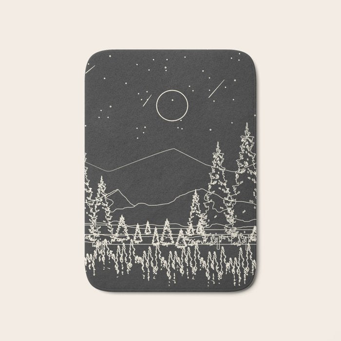 Night Forest Linescape Bath Mat Gallery Image 1