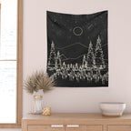 Night Forest Linescape Wall Tapestry Gallery Image 2