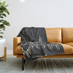 Night Forest Linescape Throw Blanket Gallery Image 1