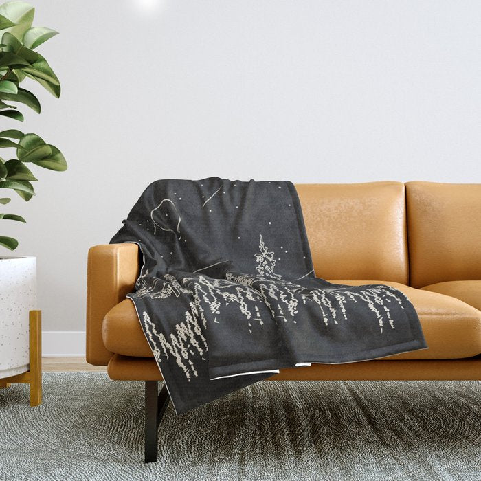 Night Forest Linescape Throw Blanket Gallery Image 1