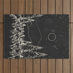 Night Forest Linescape Outdoor Rug Gallery Image 1