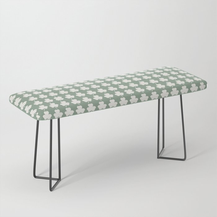 Clovers XXXVII Sage Green Botanical Pattern Bench Gallery Image 1