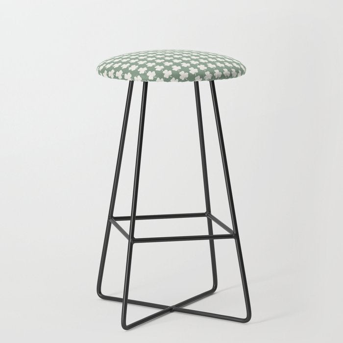 Clovers XXXVII Sage Green Botanical Pattern Stool Gallery Image 1