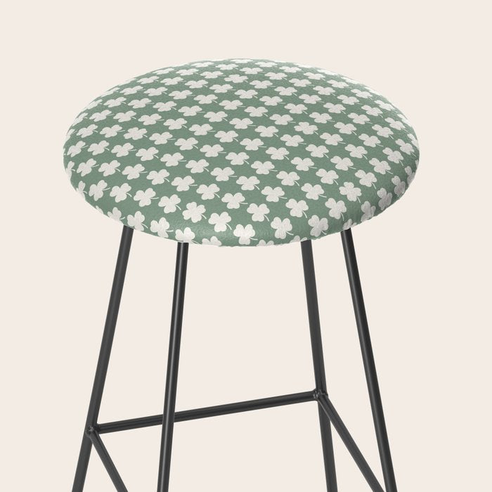 Clovers XXXVII Sage Green Botanical Pattern Stool Gallery Image 2